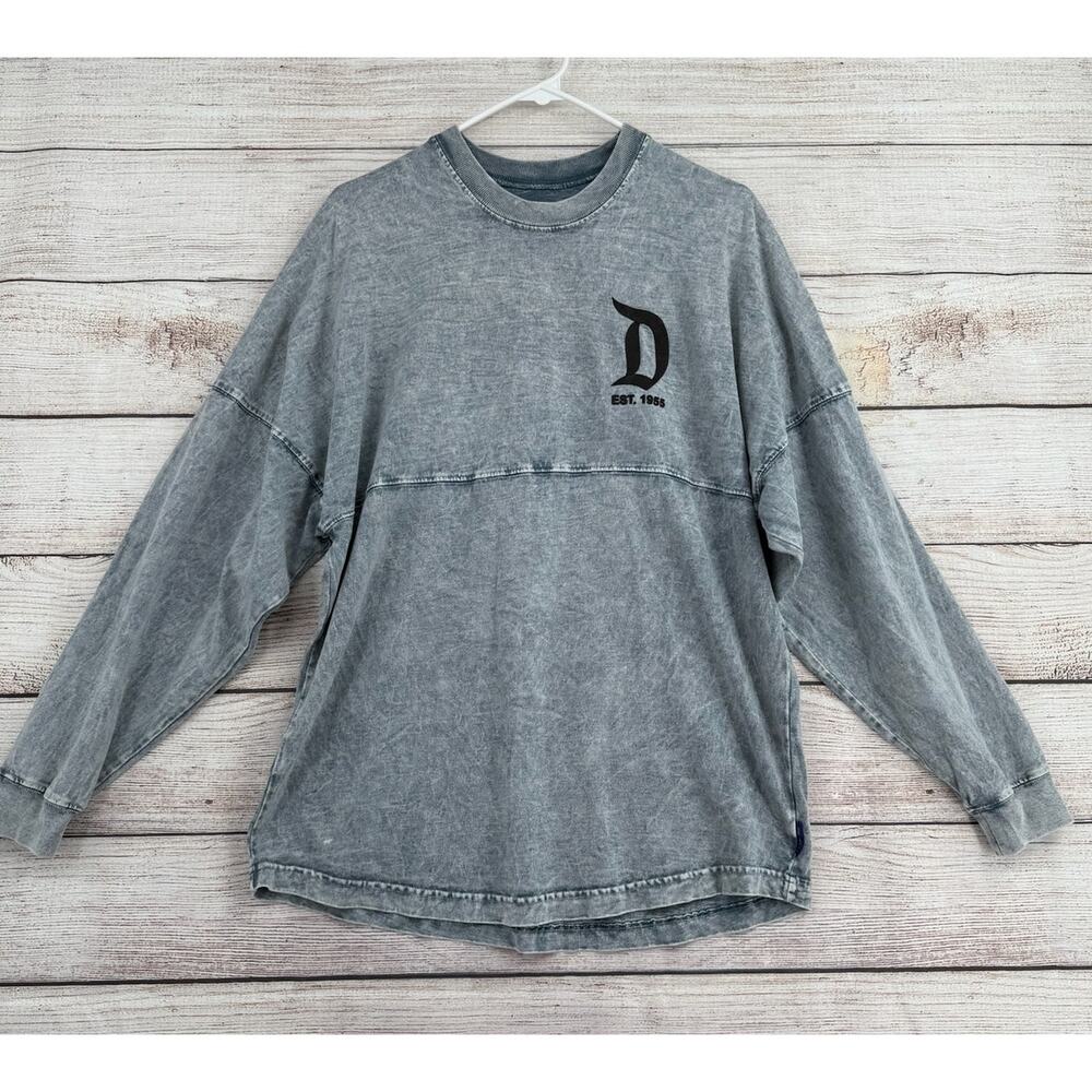 Disney Disneyland Resort Chambray Spirit jersey Shirt Adult Small Gray Blue